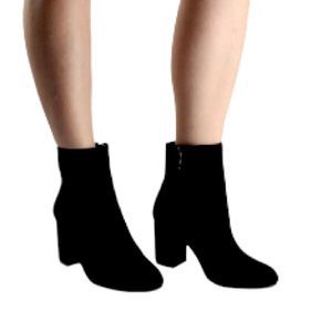 A new day High Heel Black Faux Suede Ankle Boots Size 9